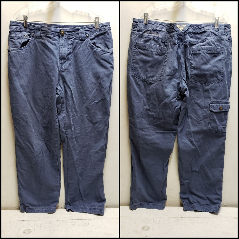Columbia PHG Performance Hunting Gear blue flannel lined pants 38x30 outdoor